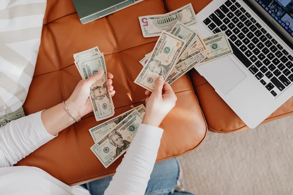 person counting money