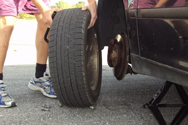 removing junk car tire